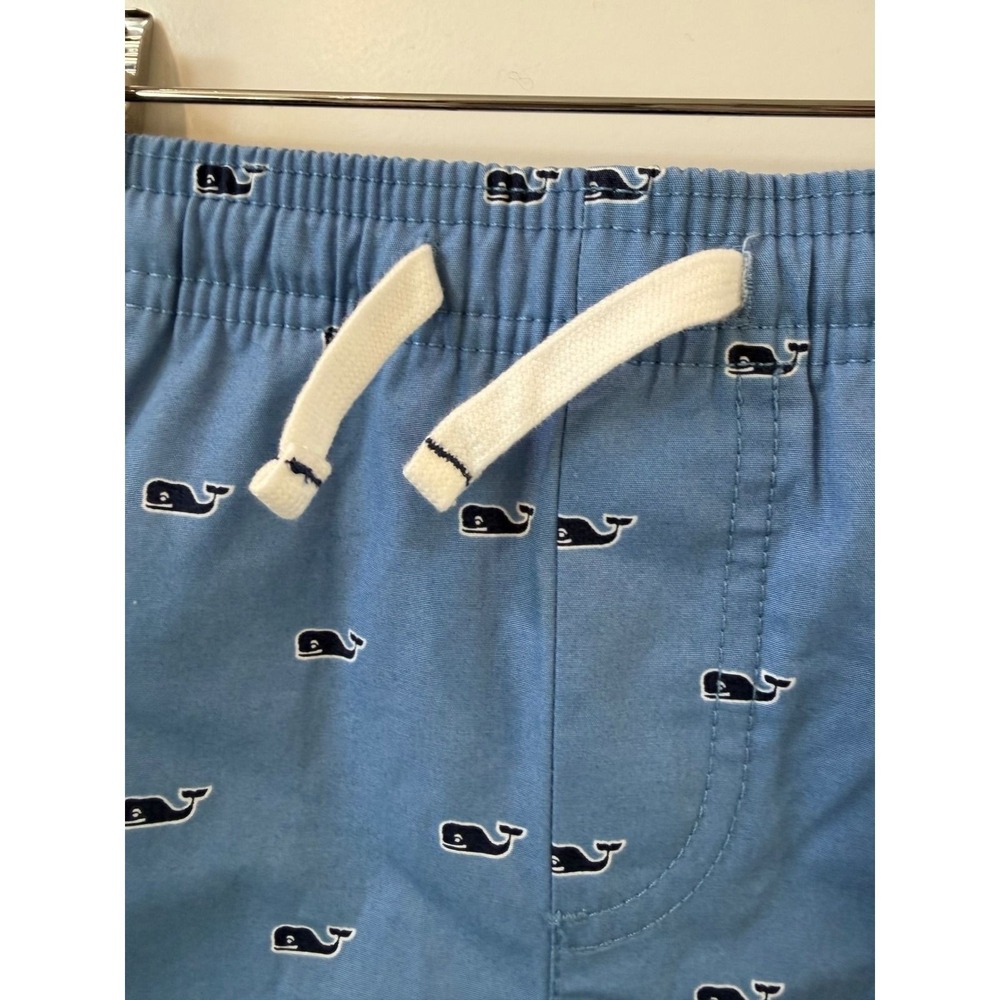 Vineyard Vines Boys Blue Whale print Chino Shorts Blue Size 7 EUC pull on - Picture 3 of 5